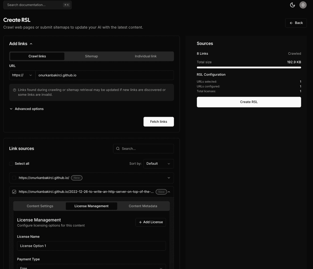 Create RSL of your website